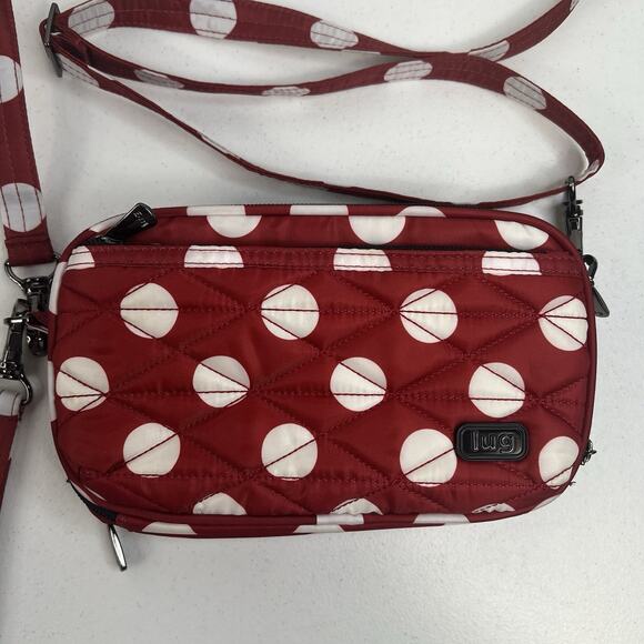 Lug Coupe XL Convertible Crossbody Fanny Pack Belt Hip Bag Minnie Red White Dot - Picture 5 of 16